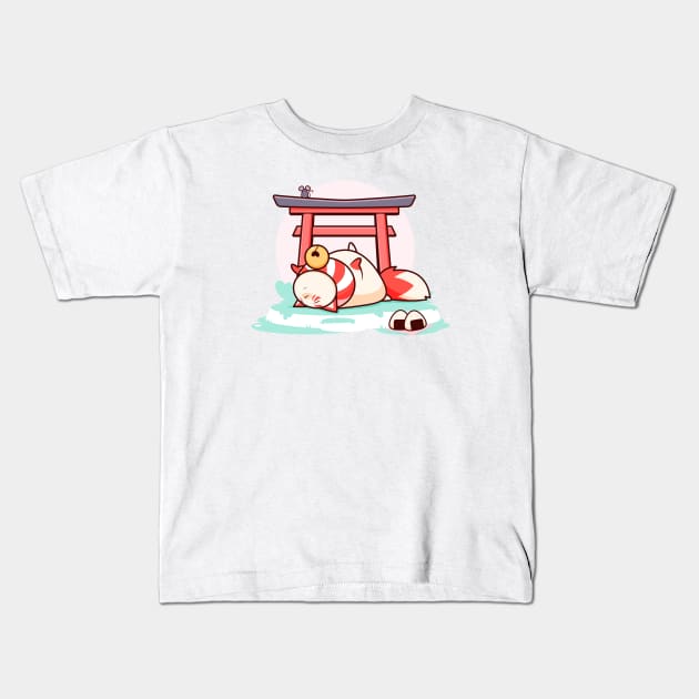 Sleepy Catsune Kids T-Shirt by Everything A Cat